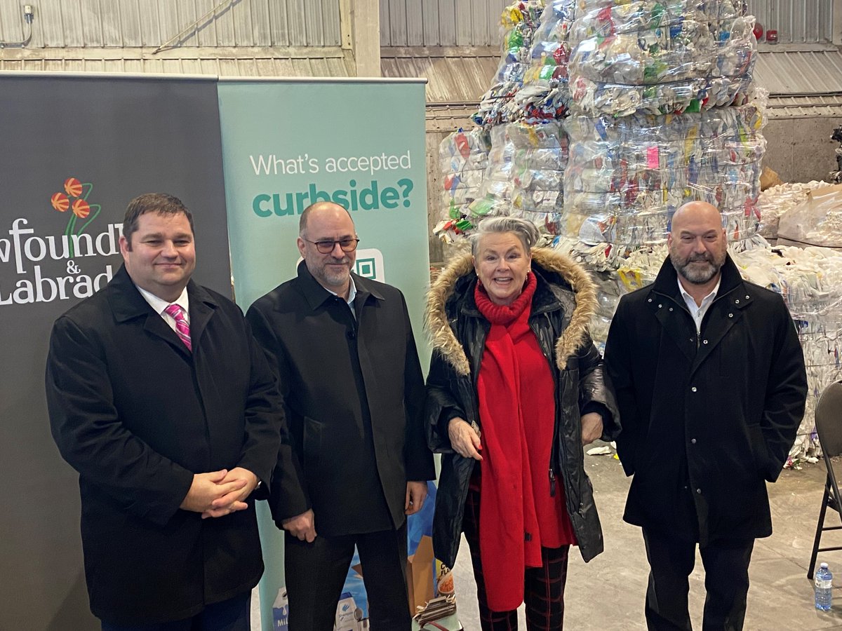 Today, our CEO Charles Bown was joined by Minister <a href="/bernardjdavis/">Bernard Davis</a>, Mary Walsh &amp; <a href="/SteveRTessier/">Steve Tessier</a>, Chair of @ERSBNL to launch a new campaign to increase curbside recycling participation in the province. Learn more: gov.nl.ca/releases/2023/… <a href="/ECC_GovNL_/">Env & Climate Change</a>
