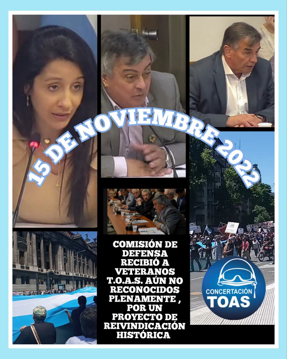CONCERTACIÓN TOAS 
A la comisión de defensa Cámara de Diputados Nacionales de la Argentina le reclamamos celeridad al #DictamenTOASya del proyecto de ley 0505 D 2021 por el reconocimiento pleno de los excombatientes TOAS #LeyTOASya <a href="/Concertatoas/">ConcertaciónT.O.A.S</a> <a href="/DiputadosAR/">Diputados Argentina</a> <a href="/SenadoArgentina/">Senado Argentina</a>