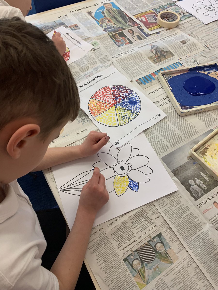 MissBHodgson's tweet photo. What an incredibly busy first day of my three days full responsibility yesterday! So much fun 🤩 #maths #science #art #pointillism @SBCEducation1 #trinityprimary #UoEPGDEp https://t.co/sS2snPnEaJ
