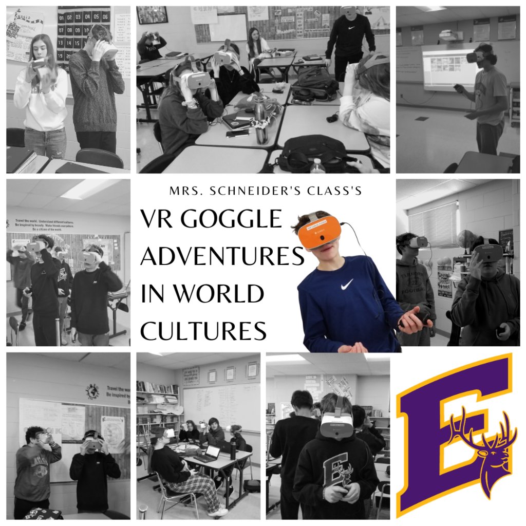 ElmerElk's tweet image. A couple of weeks ago Mrs. Schneider&apos;s World Cultures Classes went on adventures using VR Goggles.  Students traveled to different spice and food markets around the world using Virtual Reality Goggles from the Cube. 

#goelks