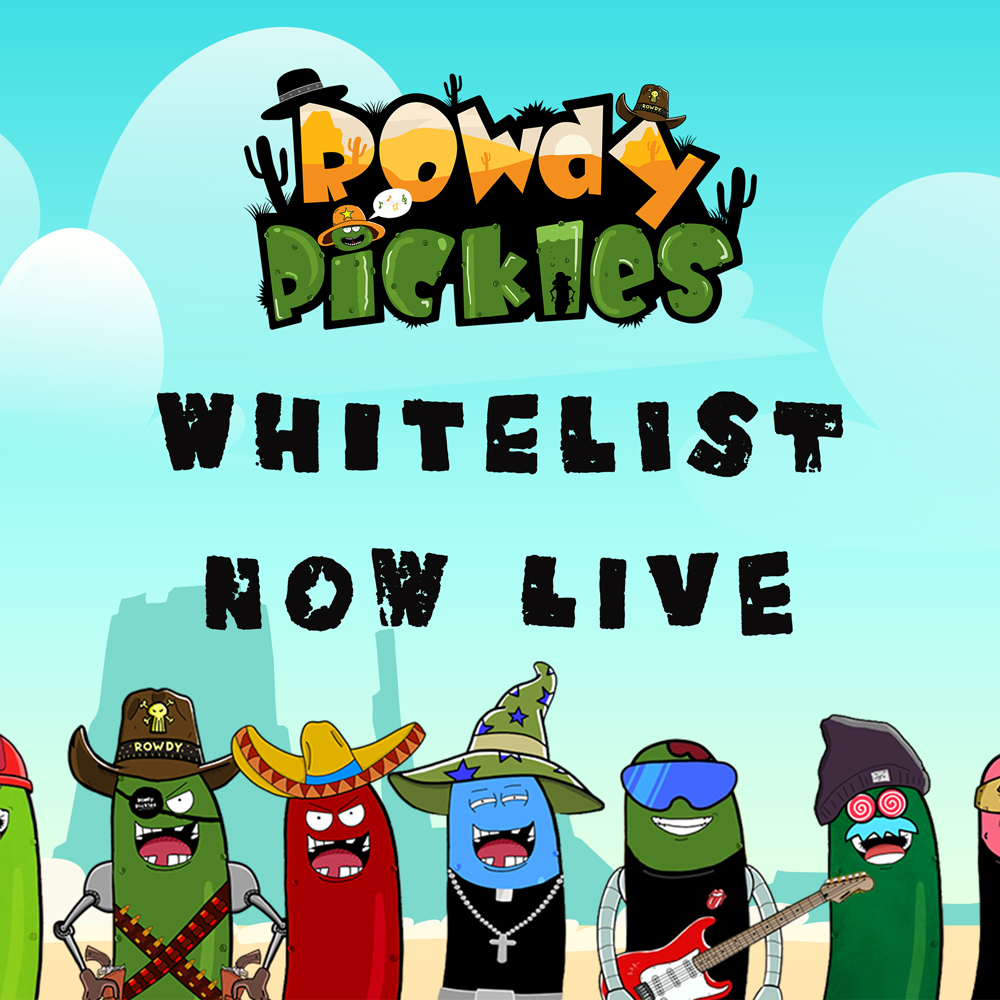 #NFT 1,000 piece Rowdy Pickles Collection Whitelist now LIVE! 

24 hours left while you can get your pickles at a discount before we open mint up to everyone.

Rowdypickles.com 

#NFTProjects #NFTCommunity