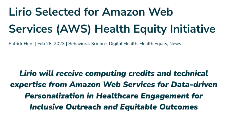 GoRatioHQ's tweet photo. It's a privilege to work alongside bright minds committed to developing solutions that advance #healthequity, and the @lirio_llc  team is no exception. https://t.co/AF3Kmy7Kze