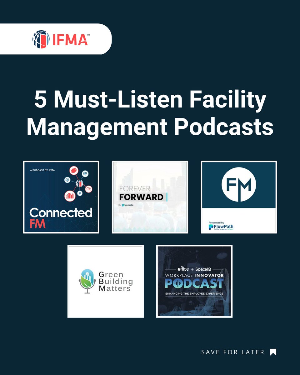 IFMA's tweet photo. Drop your Facility Management podcast recommendations in the comments 👇

Make sure to check out IFMA's podcast, Connected FM here: https://t.co/liDhpRP8KH https://t.co/6O9aa68vIg