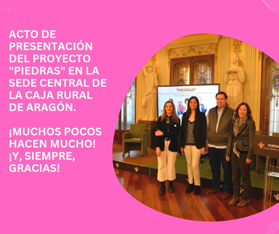 piedrasellibro's tweet photo. ¡Muchas gracias a @CajaRuralAragon por cederlos la Sala de Columnas de su Sede Central! ¡Y al equipo "Piedras" @TCA_Aragon, @Fundacion_ape y https://t.co/fjZFaStKMM! ¡Lo dimos todo! ¡Grande equipo! #muchospocoshacenmucho y #siempregracias. https://t.co/gawqn2KGhZ