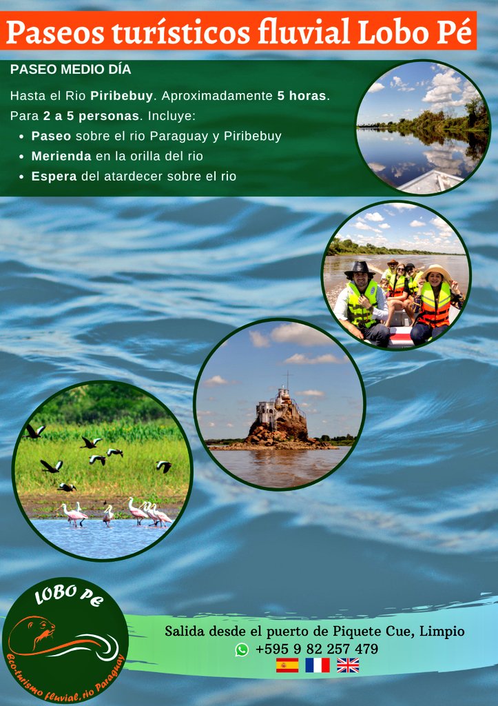 Senatur_Py's tweet photo. 📌🇵🇾🙌🌊🚤 ¿Buscabas opciones de Turismo Fluvial? 

Aquí te dejamos algunas opciones de paseos turísticos fluviales con Lobo Pé 

📜✅ Inscripto en @registurpy de la Senatur

#AbrazáParaguay https://t.co/QhphJGDvrO