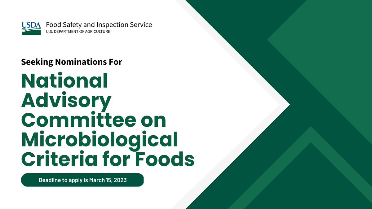 USDA Food Safety & Inspection Service on Twitter "📢FSIS seeks nominations for membership on the