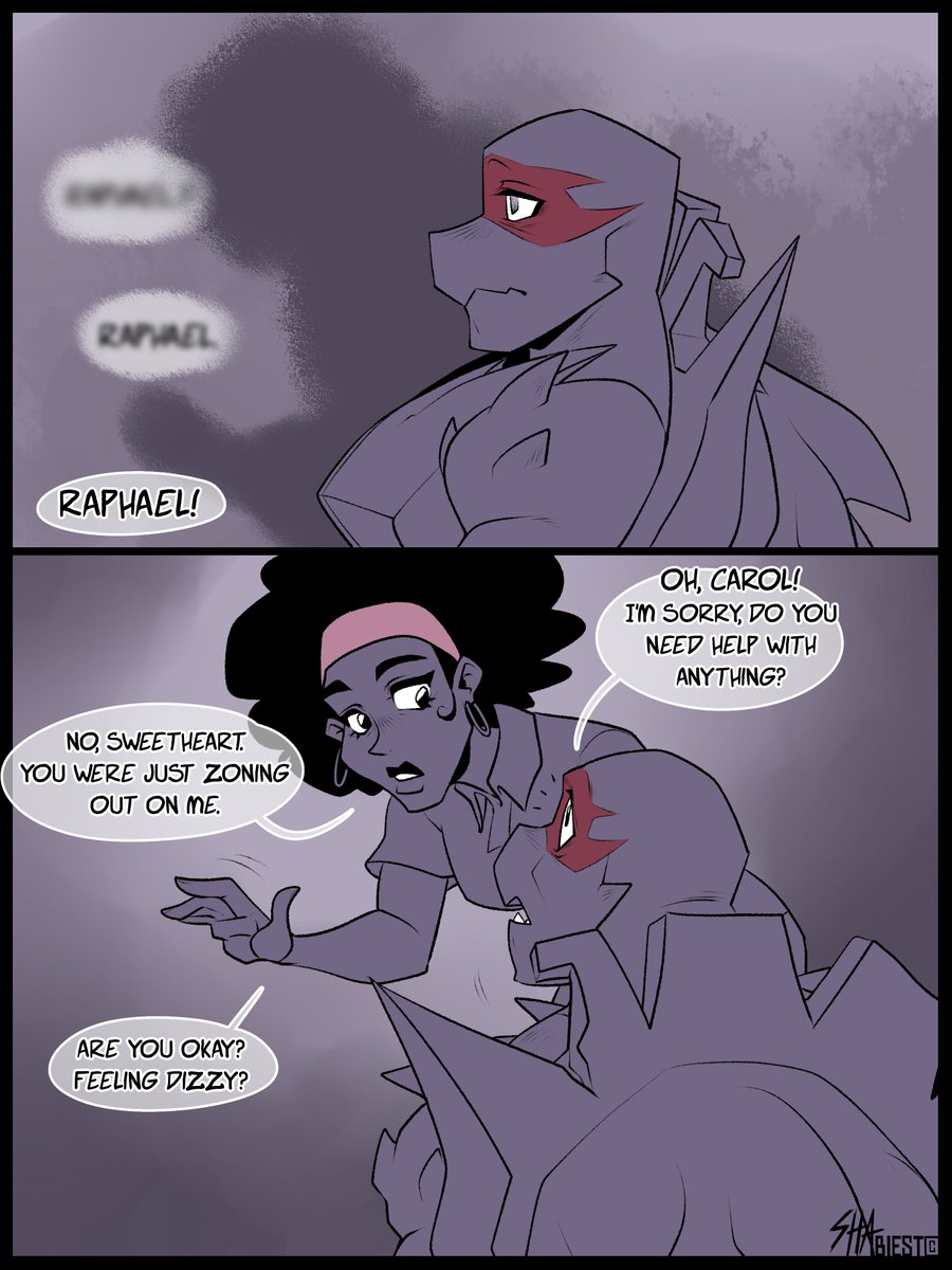 ShaBiest's tweet photo. (1/2)
[Part 1 "Mom, I can explain - Raph"]

Here we go with the next chapter! The next chapters are shorter but will focus on an interaction with each of the turtle boys. First up is Raphael!

#rottmnt #RiseoftheTMNT #micecomic https://t.co/KU8SbusrOM