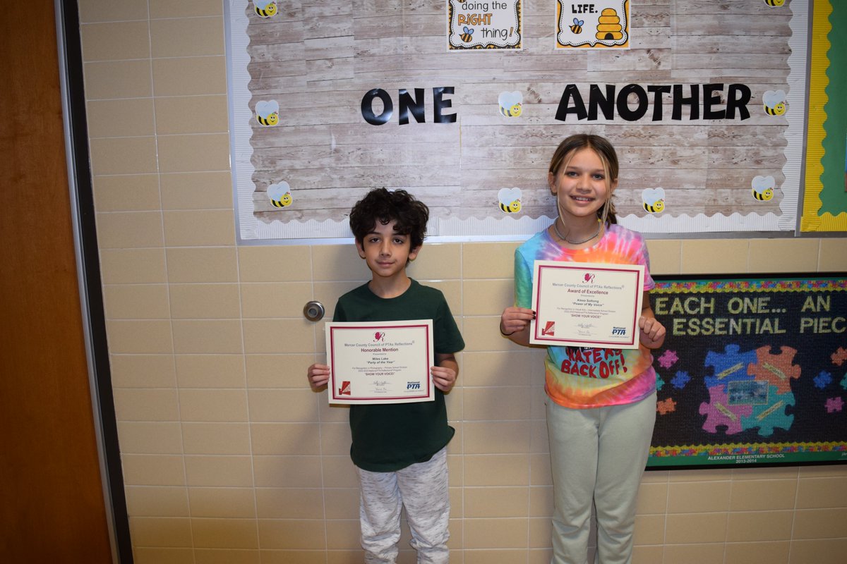 📣 Congratulations <a href="/HTSD_Alexander/">Alexander Elementary School</a> students!

 2022-23 PTA Reflections County Winners 🎉 

Miles Lake - Grade 2 - Honorable Mention, Photography, Primary Division

Alexa Sottong - Grade 5 - Award of Excellence, Visual Arts, Intermediate Division

#HTSD #HTSDPride
<a href="/ScottRRocco/">Scott Rocco, Ed.D.</a>