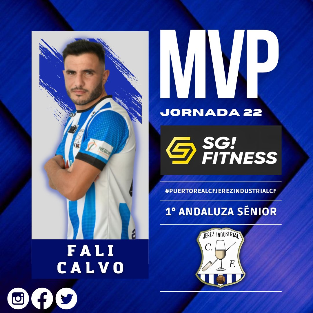 JerezInd_CF's tweet photo. •MVP/MEJOR JUGADOR DEL PARTIDO•🔵⚪
#JORNADA22
➡️Patrocinado por SG Fitness Jerez
¡Gracias por su colaboración! 💙🤍
#JICF #ObjetivoVolver #temp2223 https://t.co/9dI375quZL