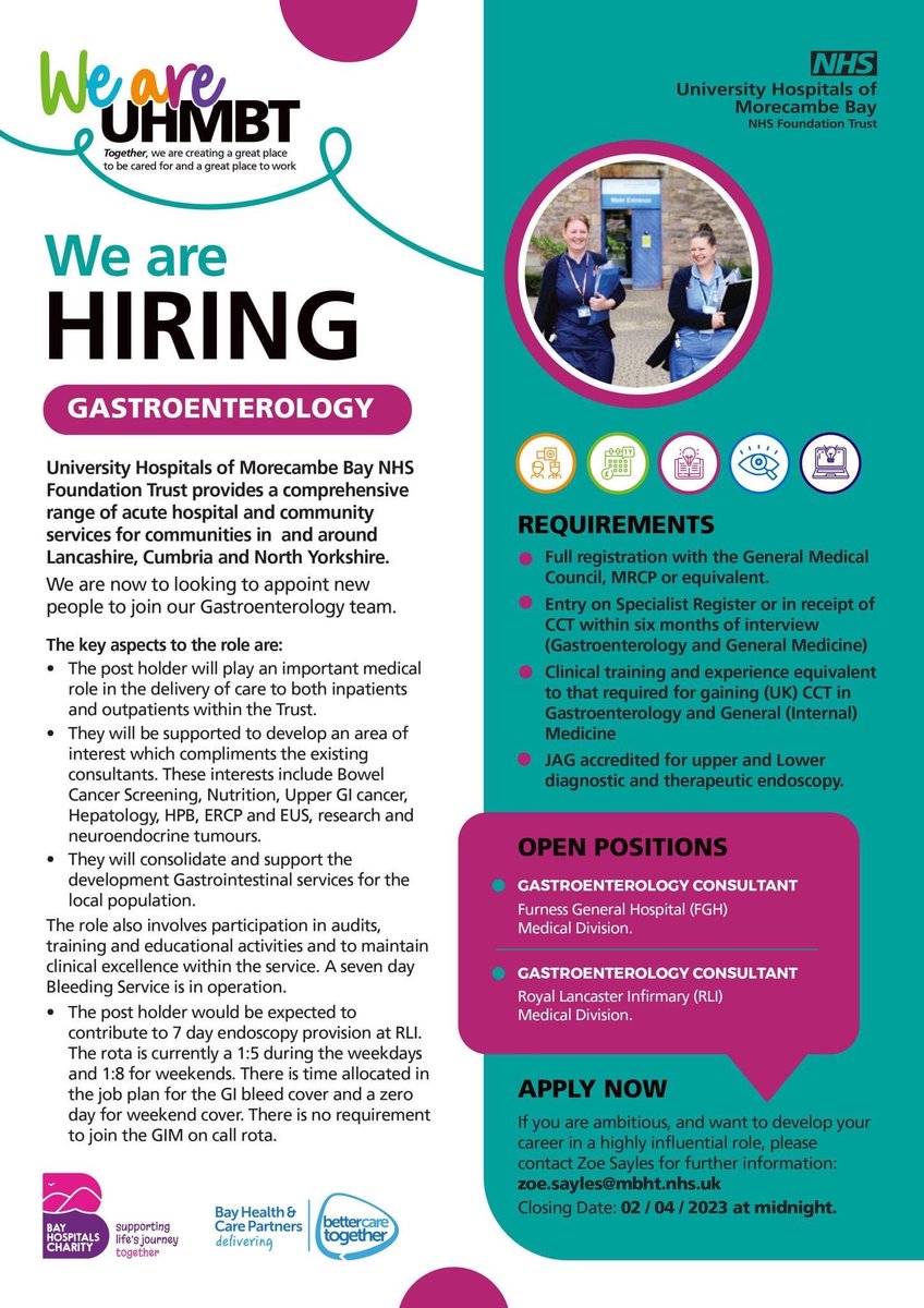 Dr Colin Brown (@colinoscopy62) on Twitter photo A fabulous team looking for a fabulous new colleague to join them <a href="/UHMBT/">MorecambeBayNHSTrust</a> 👍 A fabulous team looking for a fabulous new colleague to join them <a href="/UHMBT/">MorecambeBayNHSTrust</a> 👍