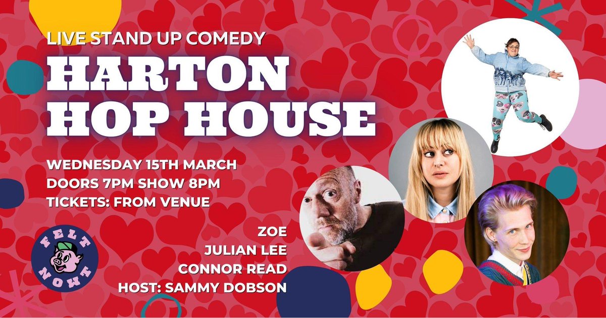 HartonHop's tweet photo. This months Comedy night line up. Tickets on sale now ! £10 including a free drink #comedyclub #keepingitlocal #dontbesadhavealaugh #southshields @feltnowt https://t.co/3nTa2gHbrT