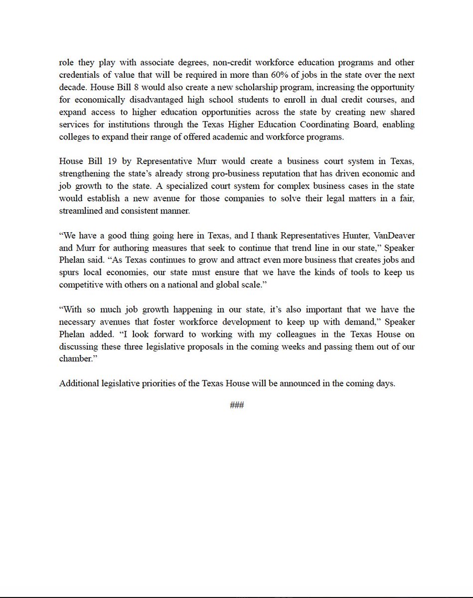 DadePhelan's tweet image. These latest Texas House priorities are aimed at defending economic growth in Texas &amp;amp; creating an opportunity for even more development in our rapidly-growing state. Thank you to Reps. @toddahunter, @GaryVanDeaver &amp;amp; Andrew Murr for filing these bills. #txlege