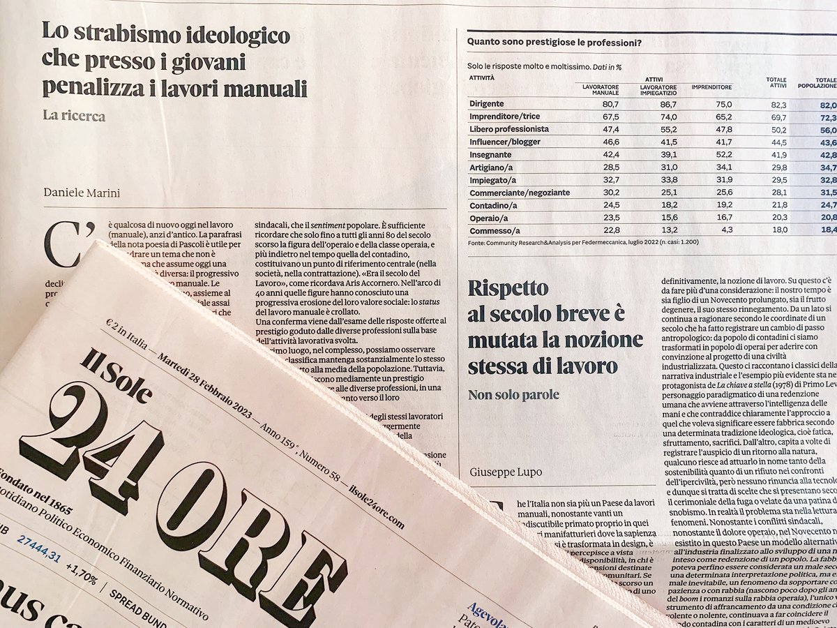 FEDERMECCANICA (@federmeccanica) on Twitter photo 🗞 La nostra indagine sulla popolazione italiana “Monitor sul Lavoro” dedicata ai temi #industria , #lavoro e #culturadimpresa al centro di due interessanti analisi a firma di <a href="/dmarini60/">Daniele Marini</a> e <a href="/GiuseppeLupo8/">Giuseppe Lupo</a> oggi su <a href="/sole24ore/">IlSole24ORE</a> .
🔎Qui l'indagine completa👉bit.ly/3Je7jS7 🗞 La nostra indagine sulla popolazione italiana “Monitor sul Lavoro” dedicata ai temi #industria , #lavoro e #culturadimpresa al centro di due interessanti analisi a firma di <a href="/dmarini60/">Daniele Marini</a> e <a href="/GiuseppeLupo8/">Giuseppe Lupo</a> oggi su <a href="/sole24ore/">IlSole24ORE</a> .
🔎Qui l'indagine completa👉bit.ly/3Je7jS7