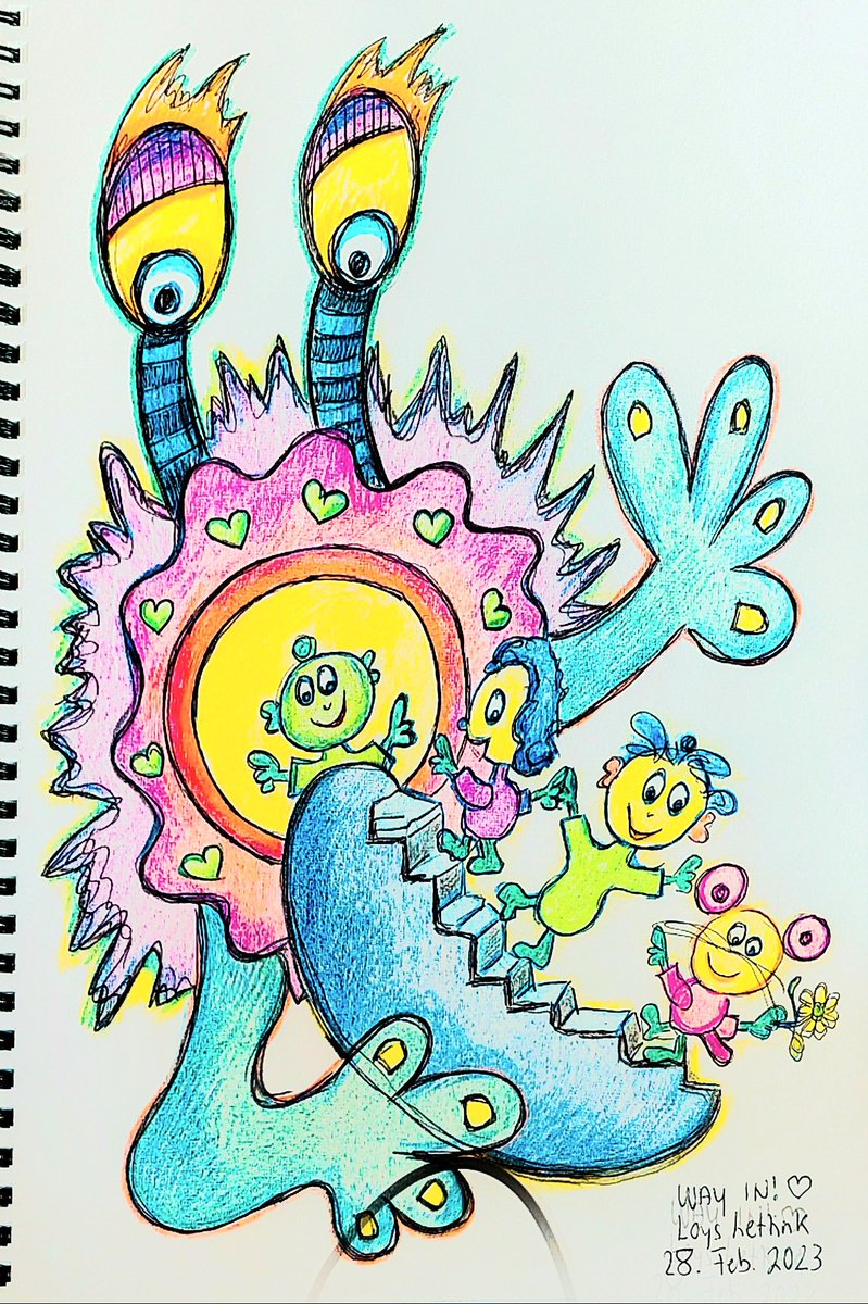 LLettink's tweet photo. Way In. #wayin. Mögen alle Wesen glücklich sein. Liebe Grüße, Loys. ❤️ #art #artist #artwork #Kunst #Künstler #seelenart #artbrut #artbrute #LoysLettink #München #picoftheday #artoftheday #Skizzenbuch #Tagebuch #daily #loveley ☺️ https://t.co/UZiKEBnpPj