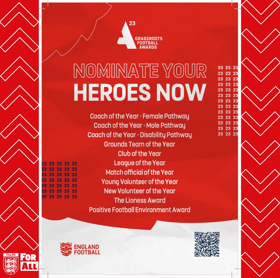 Do you have a local hero who deserves to be recognised for their hard work within the football community? Is there a Youth Leader in your community who goes above and beyond? Take a look at the award categories and get nominating now 🥳