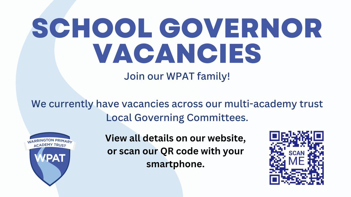 Happy #SchoolGovDay! 
Did you know we have governor vacancies across our multi-academy trust? Being a governor is an important and rewarding role. Contact us for more information
#schoolgovernor #primary #vacancies