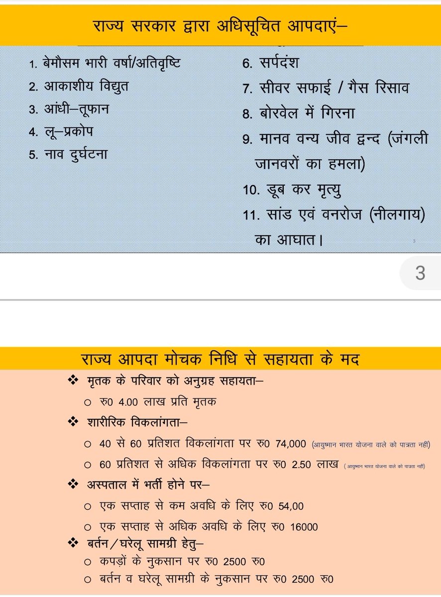 Lekhraj_ddehrs's tweet photo. 👉आपदाओं के संबंध में एक महत्वपूर्ण जानकारी ?
 👉🏿 भारत सरकार व राज्य सरकार द्वारा घोषित आपदाओं का विवरण व उनके सापेक्ष प्रभावित व्यक्तियों को दी जाने वालीअनुग्रह राशि की संक्षिप्त जानकारी 🙂।
जनहित की सेवा में जिला आपदा प्रबंधन प्राधिकरण जनपद हाथरस।
@rahat_up 
@archana_ias2014 https://t.co/zELe20pktt