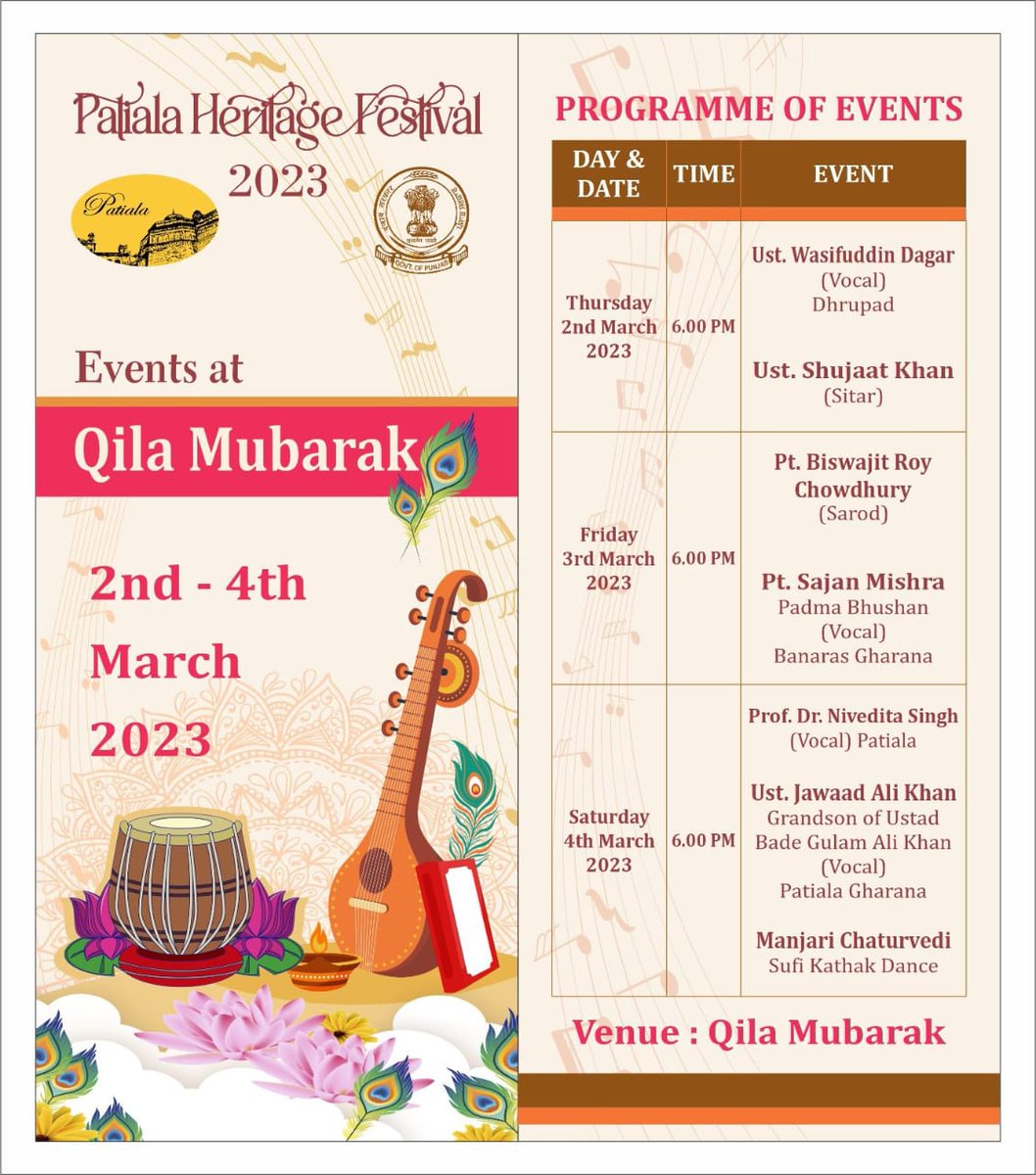 ~Concert Alert~
<a href="/WasifuddinDagar/">F Wasifuddin Dagar</a> performing on 2nd March in Patiala