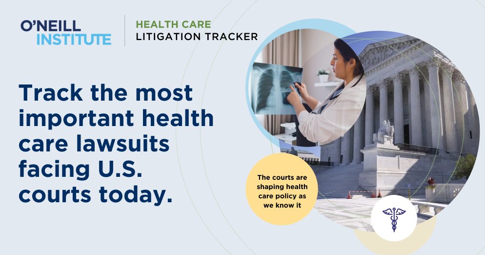 oneillinstitute's tweet photo. Today, the O’Neill Institute launched the #HealthCare Litigation Tracker—a free digital resource that tracks and analyzes health care litigation in the US.

Visit the website here: https://t.co/zarizK7Oqc https://t.co/4ySj1rdLlT