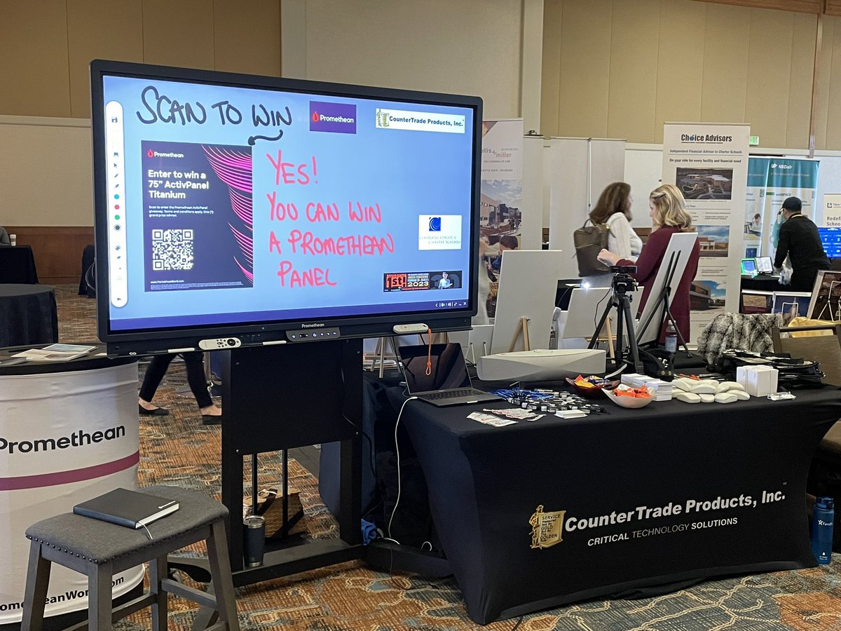 Colorado League of Charter Schools Conference. Come and visit <a href="/Promethean/">Promethean</a> <a href="/countertrade/">CounterTrade</a> and featuring @MerlynMind. We are excited to be here and show you the latest Promethean Activpanel!