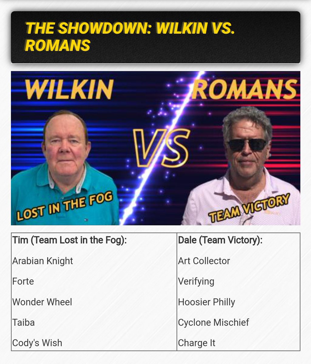 HRRN's tweet photo. No points for either team last Saturday but a HUGE weekend is looming in #TheShowdown 🐎
#Forte #CycloneMischief #ChargeIt 

Who has the stronger team?

Like for @tjwilkin 
RT for @Romansracing https://t.co/BN45IFkzye
