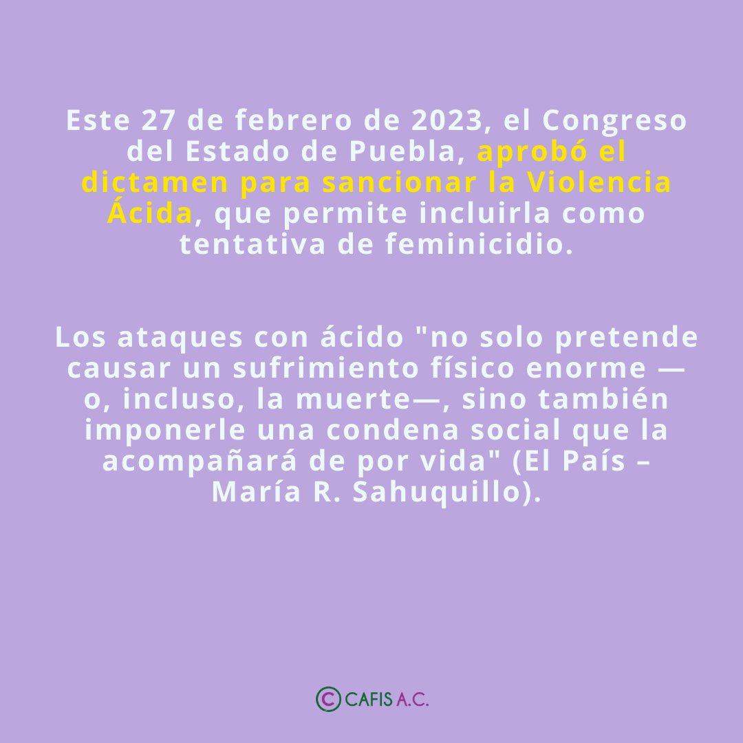 🤚🏿🟣#Puebla #ViolenciaÁcida || El día de ayer, la Comisión de Procuración y Administración de Justicia y de Igualdad de Género del @CongresoPue, aprobaron dictamen para sancionar este tipo de violencia 👇🏿