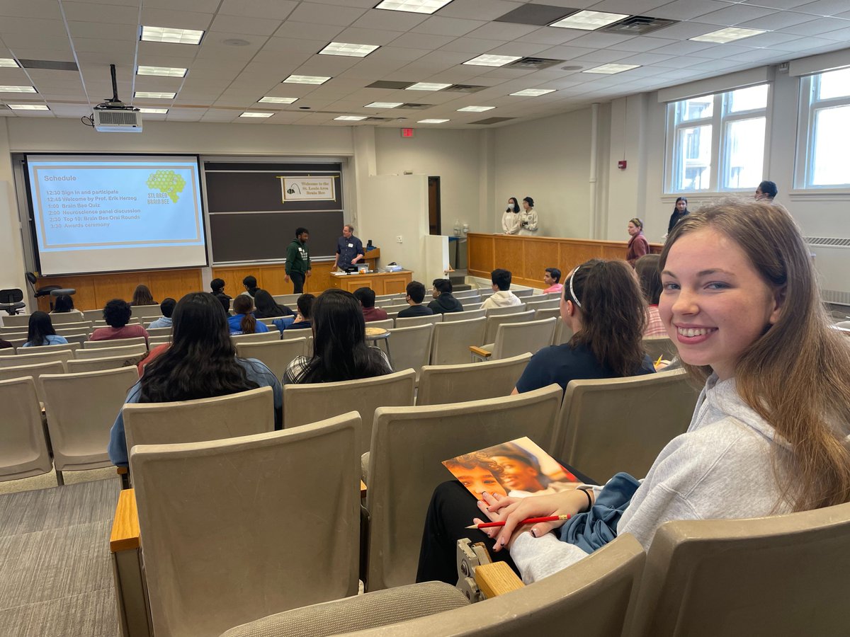 StJoeAngels's tweet photo. Congrats to Abby M. ' 25! Over the weekend, she participated in the St. Louis Area Brain Bee (#SLABB) at Washington University and placed 8th out of 100 contestants. The Brain Bee is a neuroscience competition for high school students in grades 9-12.
#NotIButWe #BrainBee @WUSTL https://t.co/dvPUBecDU2