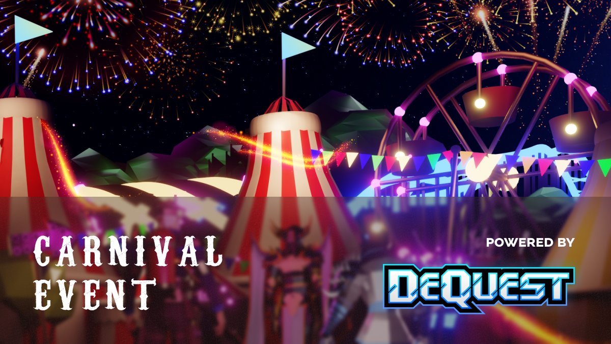 Dequest_io's tweet image. 🎪Announcing the DeQuest Carnival Event 

🎡The Carnival will run on the DQ Realm starting tomorrow for 31 days throughout March, filled with partner quests, awesome prizes and tons of fun events.

Read more about the carnival here 👇
medium.com/dequest/announ…