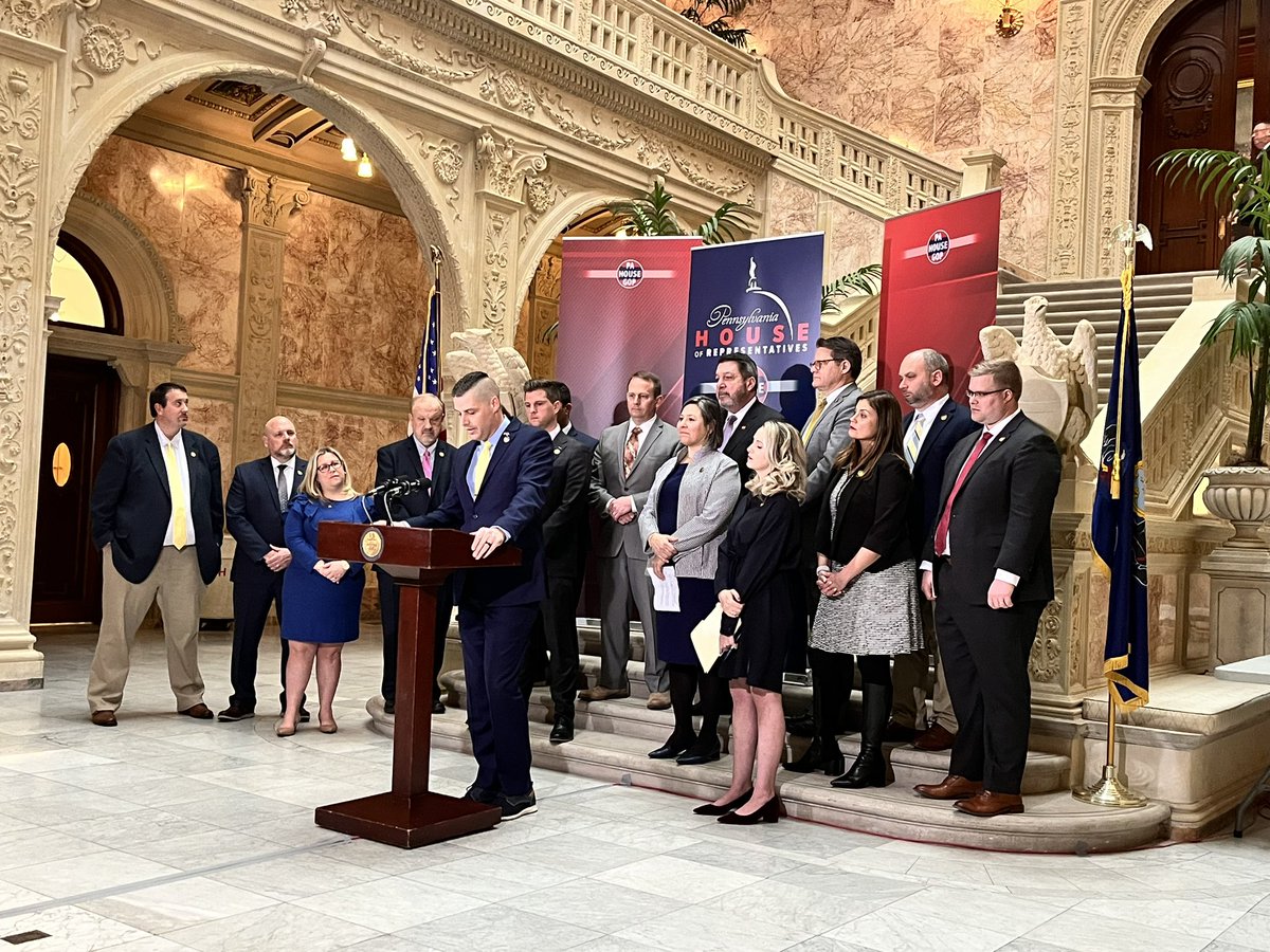 GGrossHoR's tweet photo. Happening now! @RepGrove leading a presser with @PAHouseGOP members prevent fraud and recoup tax dollars improperly paid. Tune in at https://t.co/T1F5rLoeCA https://t.co/1PISJ9XVqO