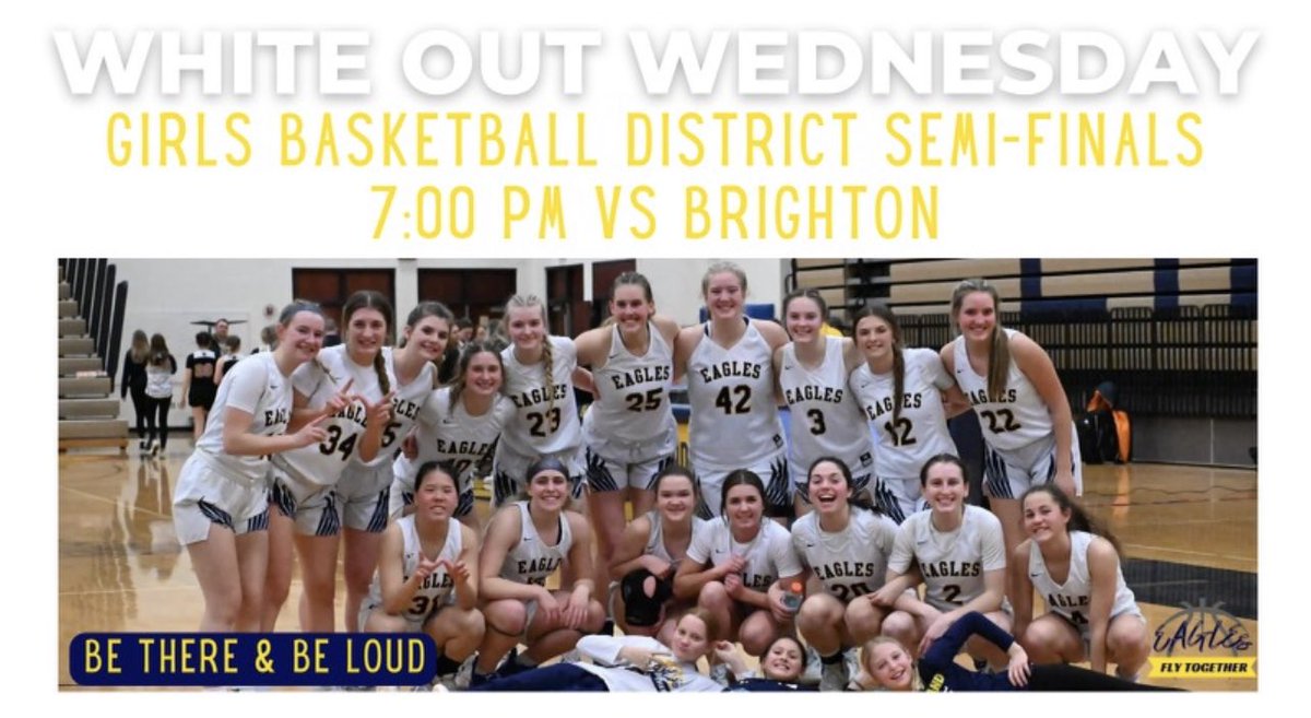 H-Land Section (@hlandsection) on Twitter photo 🚨EAGLES🚨
GIRLS BASKETBALL GAME TOMORROW @ HOME VS BRIGHTON!
🤍 WHITE OUT 🤍
SHOW UP👏🏼👏🏼👏🏼
<a href="/reynaluplow/">Reyna Luplow</a> 🚨EAGLES🚨
GIRLS BASKETBALL GAME TOMORROW @ HOME VS BRIGHTON!
🤍 WHITE OUT 🤍
SHOW UP👏🏼👏🏼👏🏼
<a href="/reynaluplow/">Reyna Luplow</a>