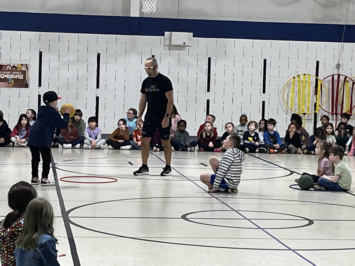CES__Principal's tweet photo. Dr. Recess assembly. CES students learning new games! https://t.co/fPvn4BX628