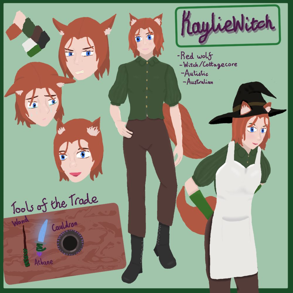 KaylieWitch's tweet photo. I wanted to pin some information, so here!

Hi, I'm Kaylie! A wolf witch here to lighten up a few days and maybe make a few friends. Thank you everyone who's supported me!

Twitch: https://t.co/Vuv7sfKrBk
Discord: https://t.co/FlnPoNqW0e
Throne: https://t.co/K6qAksUwjH https://t.co/pByoRyXrp4