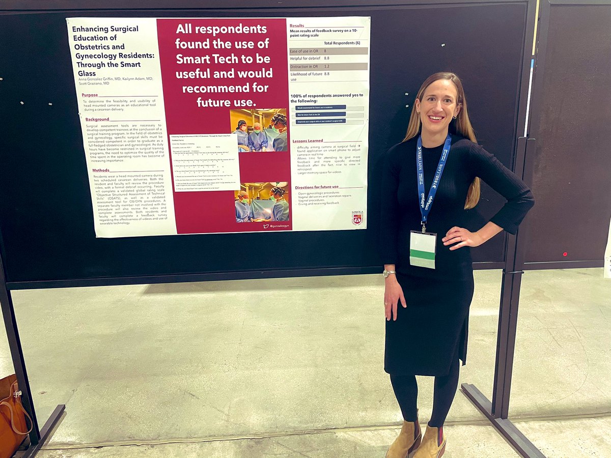 So proud of <a href="/GonzalezGyn/">Annie Gonzalez, MD || OB/GYN</a> and her poster on improving surgical education “through the smart glass”! #CAAM2023 @LUMCObGyn <a href="/sgraziano11/">Scott Graziano</a>