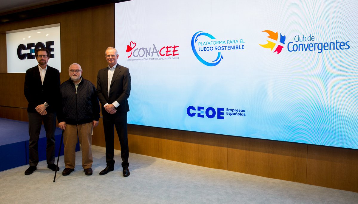 CONACEE's tweet photo. ¡Buenas noticias!
#CONACEE firma un acuerdo con el sector del juego para promover la inclusión socio-laboral de las personas con #discapacidad.
El acuerdo alcanzado permitirá fomentar el conocimiento de la labor de los CEE como vías de promoción y acceso al mercado laboral. https://t.co/PTc7ZqP3oX