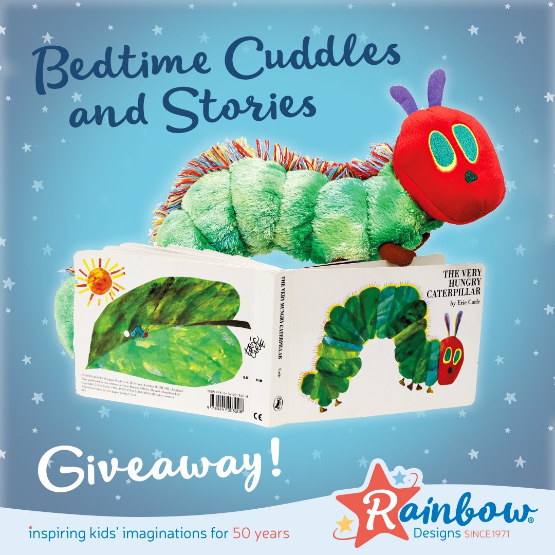 rainbowdesigns1's tweet photo. Bedtime Cuddles and Stories Giveaway🐛 For a chance to win our Very Hungry Caterpillar soft toy and storybook
• RT &amp; Follow
• Comment: #WorldBookDay 
Closes at 8pm on 01/03/23UK only, full T&amp;C’s on FB &amp; IG #WorldBookDay2023 #win #Giveaway #WBD https://t.co/8VbVsSySKq