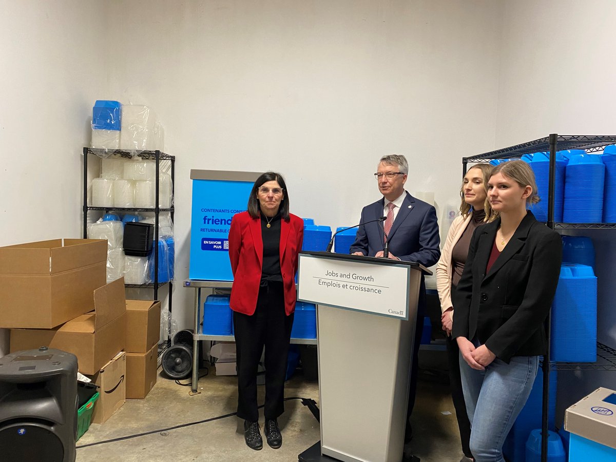 Today, Minister <a href="/FilomenaTassi/">Filomena Tassi</a> and I met with Kayli Dale and Jacquie Hutchings, CEO and COO of <a href="/befriendlier/">Be Friendlier</a> to announce an investment of $8.2 million for three food packaging companies to develop and scale green, Canadian made packaging solutions and products.