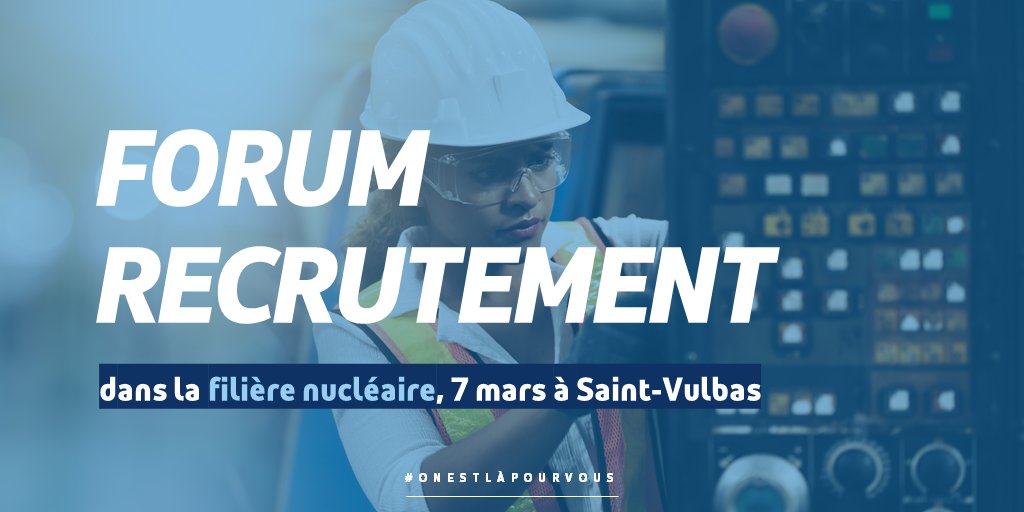FTravail_ARA's tweet image. [#Evènement] Forum #Recrutement Nord #Nucléaire 🤝

Les partenaires incontournables de la filière se réunissent aux côtés de 30 #entreprises du secteur

📆 7 mars, 13h - 17h
📍 Centre International de Rencontres, Saint-Vulbas
ℹ️ Inscription mesevenementsemploi.pole-emploi.fr/mes-evenements…

#TousMobilisés