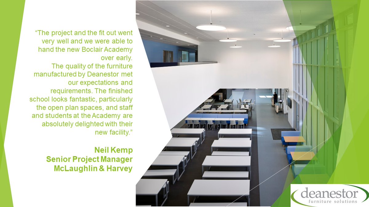 Deanestor (@deanestor1) on Twitter photo Boclair Academy was our 4th education project for <a href="/Official_McLH/">McLaughlin&Harvey</a>.
We fitted out 228 rooms across the £40m campus with wide range of fitted & loose furniture & specialist equipment to reflect the latest thinking for curriculum delivery.
Read more - bit.ly/3KMXnzB Boclair Academy was our 4th education project for <a href="/Official_McLH/">McLaughlin&Harvey</a>.
We fitted out 228 rooms across the £40m campus with wide range of fitted & loose furniture & specialist equipment to reflect the latest thinking for curriculum delivery.
Read more - bit.ly/3KMXnzB
