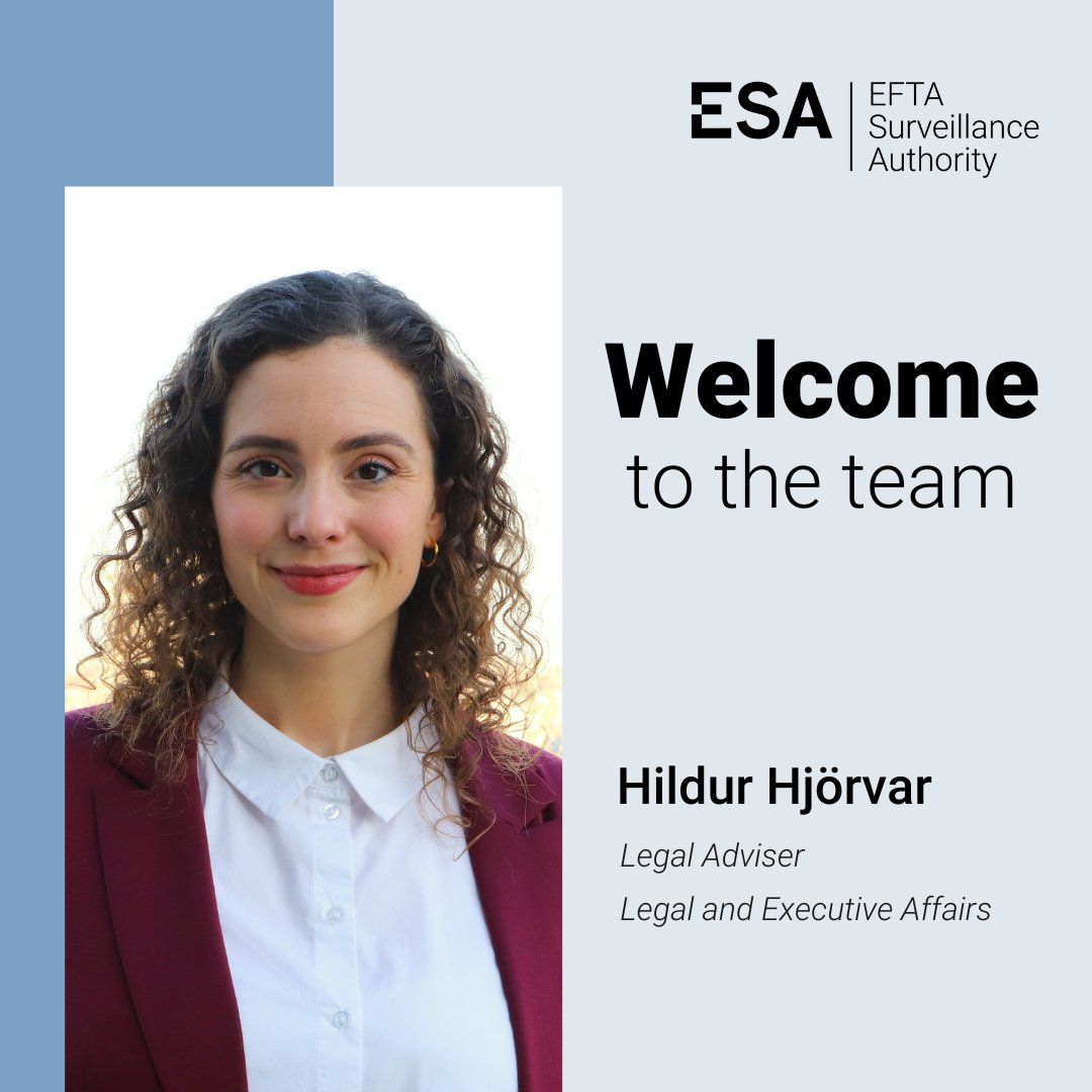 A big welcome to <a href="/hhjorvar/">Hildur Hjörvar</a> who has joined ESA as a Legal Adviser.

Hildur joins us from the European Court of Human Rights where she was a Senior Lawyer. Previously, Hildur served as a Deputy to the Permanent Representative of Iceland to the Council of Europe.