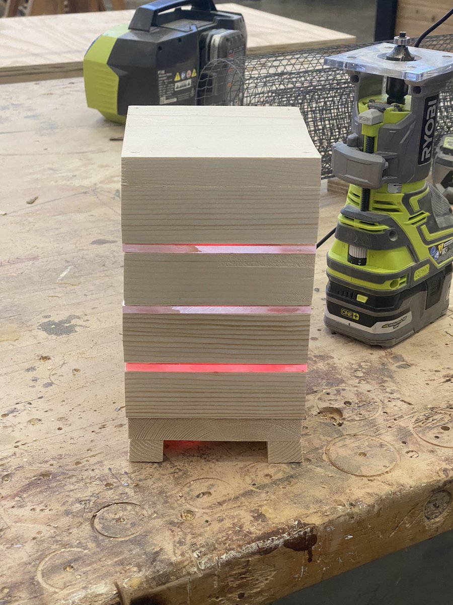 Justin_D_James's tweet photo. CTExcellence is happening in the @mhslions woodshop as students build their own wooden lamp! #LionsAreLearning #YouBelongAtMHS #MyMISD #TxCTE https://t.co/0t6emJdJPc