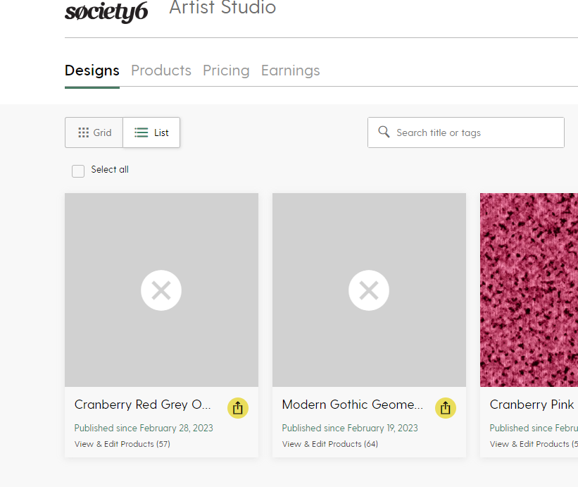 JBNaturalDesign's tweet photo. Major image loading issues in the artist dashboard today on S6 @society6 what's happening?
#siteissues #cannotedit #S6 https://t.co/XpZI4QBs1o