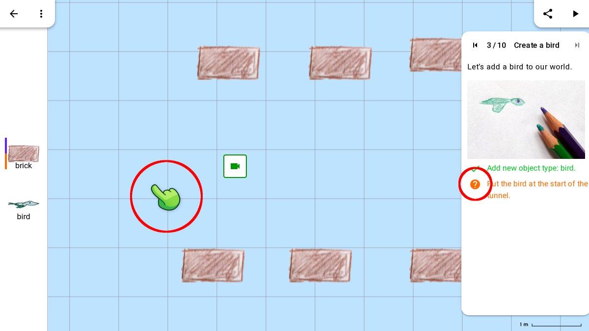 Enlightware | We make @Candli@enlightware.ch (@enlightwarech) on Twitter photo Now, in tutorials, you can ask Candli to help you to complete a task! Just click on the orange help icon "?" and follow Candli's hand! Want to make your own video games from your drawings? Give #Candli a try: cand.li Now, in tutorials, you can ask Candli to help you to complete a task! Just click on the orange help icon "?" and follow Candli's hand! Want to make your own video games from your drawings? Give #Candli a try: cand.li
