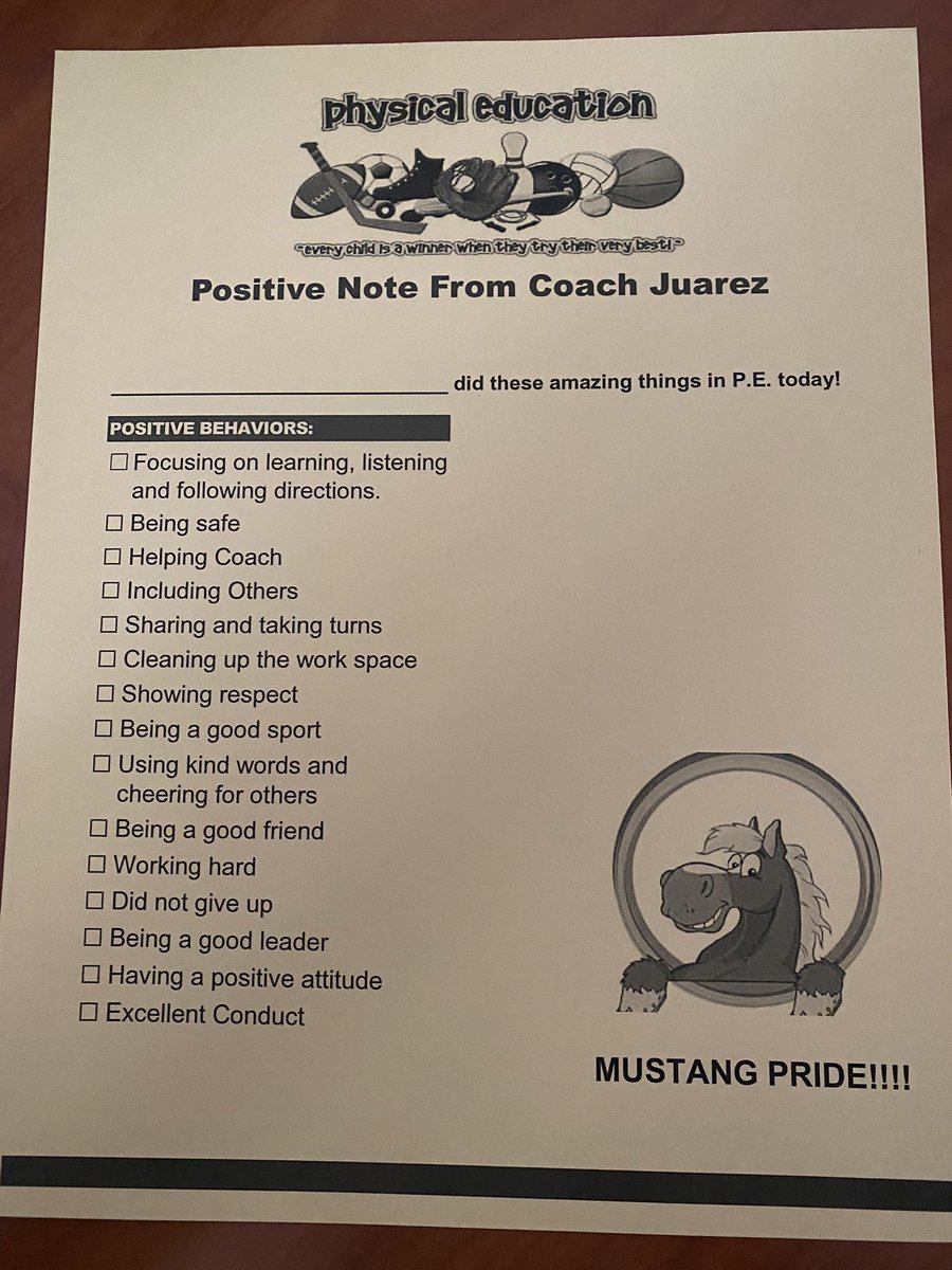I stole this great idea from <a href="/KCarpHPE/">Katie Carpenter</a> !  I don’t have time to make positive phone calls for every deserving child so I send this positive note instead. <a href="/PeaseMustangs/">Pease Elementary</a> #buildingpease #physed