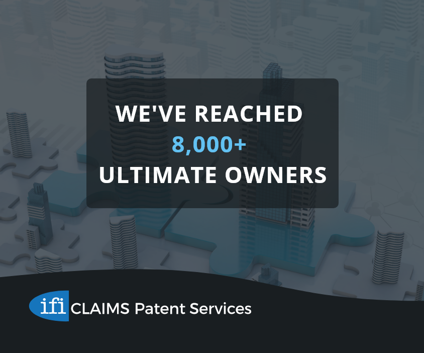IFICLAIMS's tweet photo. We’re proud to announce we’ve reached a new milestone: more than 8,000 Ultimate Owners on our platform! Learn more about how we track corporate ownership on CLAIMS Direct here: https://t.co/WC2uHjEkfL
#IFI #UltimateOwner #CLAIMSDirect #Patent #Data https://t.co/I1y6N7Rg60