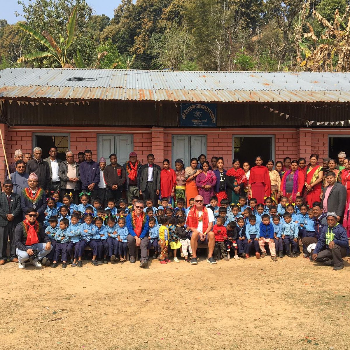 A class of Early Years children are currently being taught in a stairwell as the school has limited space.

Yesterday, Alan and long-term supporter Dick, visited Shree Deurali Basic (primary) School in the Kaski region, after hearing the school needed help #Nepal #earlyyears