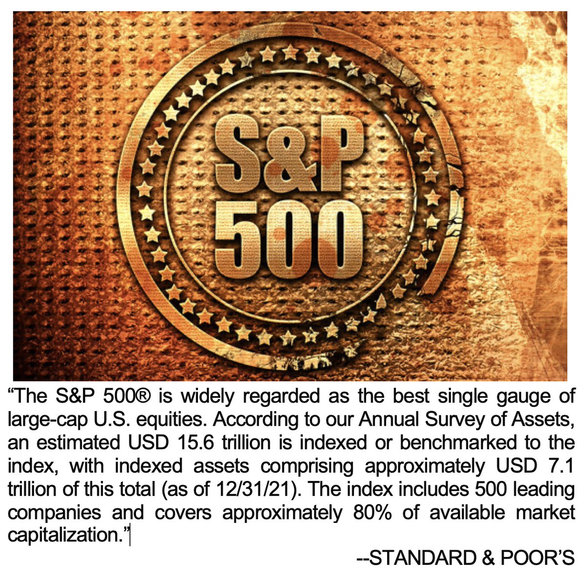 When Jack Bogle introduced the first #SP500 index fund nearly 50 years ago, brokers across Wall Street laughed and said, "Why would you want to own the market when you can beat the market?"

Today, the #SP500 is one of the most widely held investments in the world and is