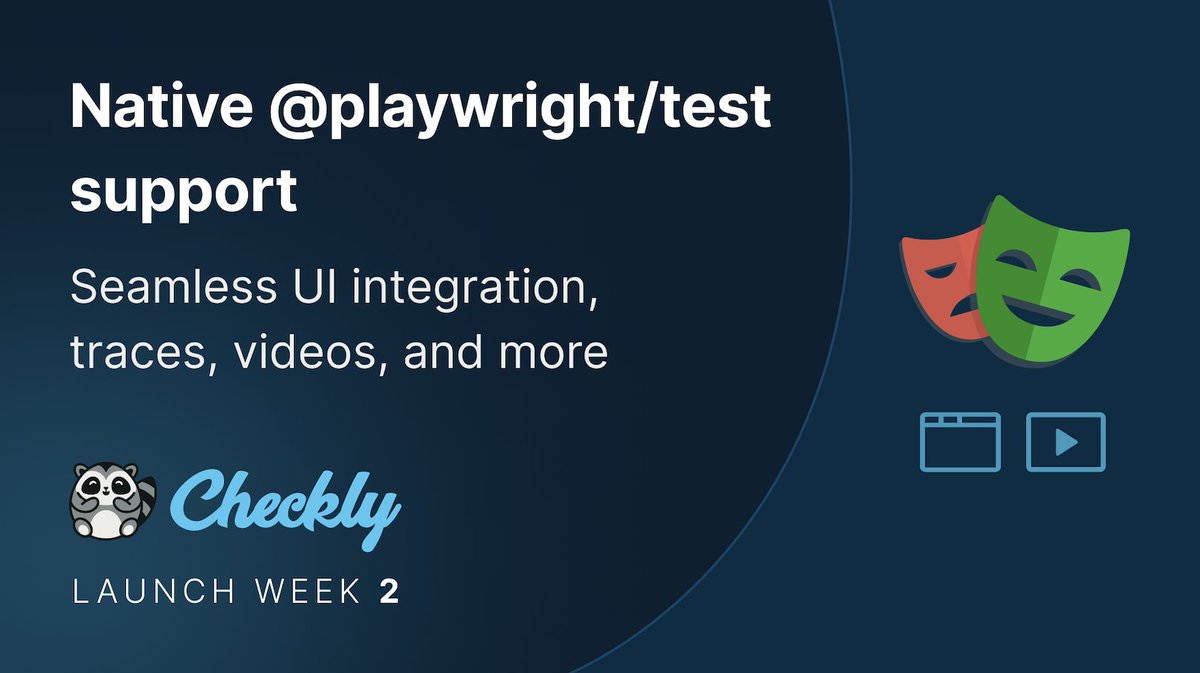 Checkly (@checklyhq) on Twitter photo Only 1 hour to go until our next LIVE #ChecklyLaunch Week 2 YouTube session today at 9am PT / 6pm CET!
<a href="/stefanjudis/">Stefan Judis</a> chats with <a href="/jan_grz/">Jan Grzesik</a> about the GA of native Playwright Test support.🎭📺
Save your spot and join us!👇
youtube.com/watch?v=mB-jIk…
#playwrightweb #monitoring #SRE Only 1 hour to go until our next LIVE #ChecklyLaunch Week 2 YouTube session today at 9am PT / 6pm CET!
<a href="/stefanjudis/">Stefan Judis</a> chats with <a href="/jan_grz/">Jan Grzesik</a> about the GA of native Playwright Test support.🎭📺
Save your spot and join us!👇
youtube.com/watch?v=mB-jIk…
#playwrightweb #monitoring #SRE