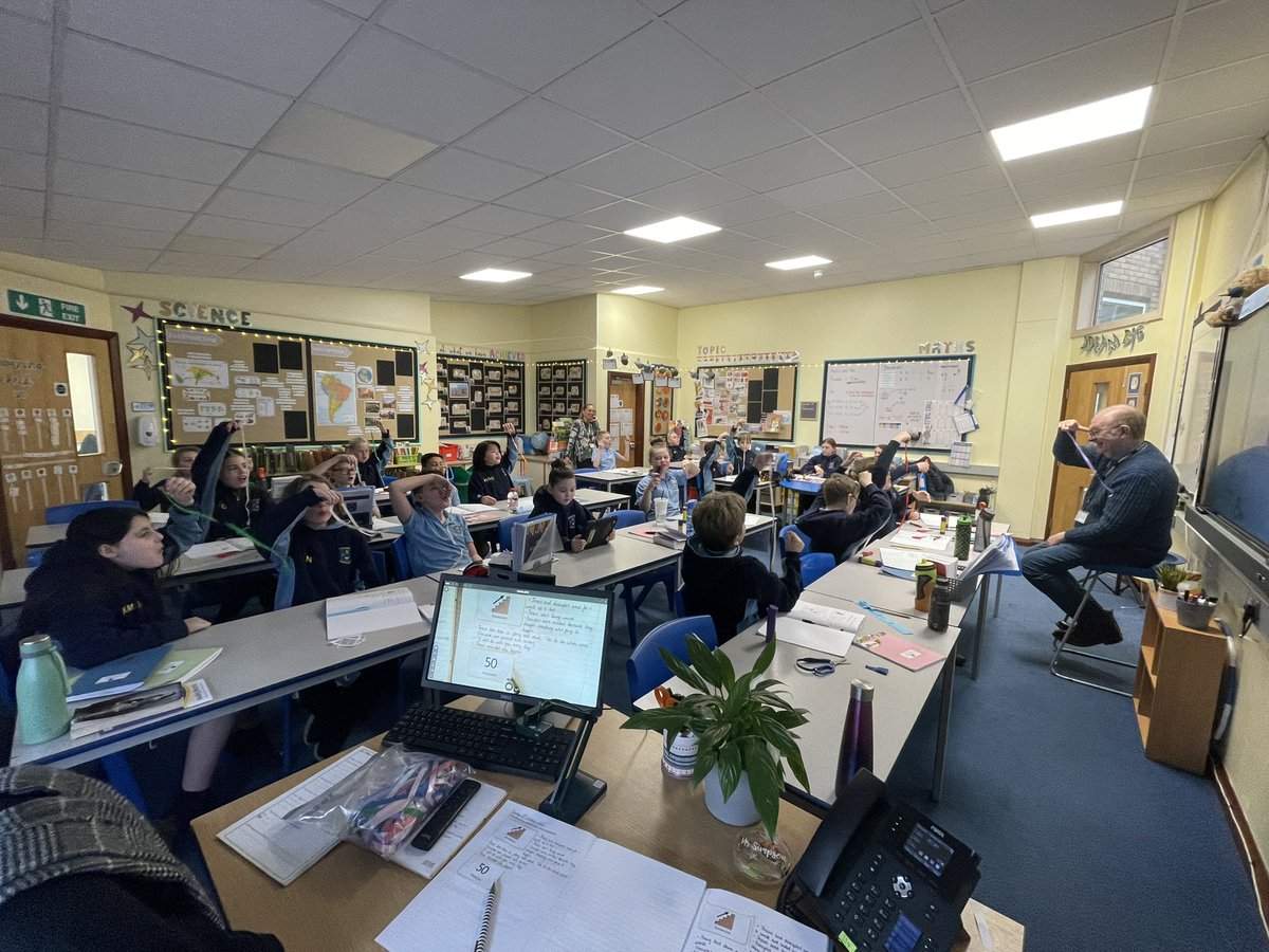 NorthowramPS's tweet photo. This morning, Year 6 had the pleasure of having Canon James teach their RE lesson. They learnt all about Pentecost and ascension and used ribbon to help them understand and remember the key facts! Thank you, Canon James 😁🤩 https://t.co/BaB3TucZJH