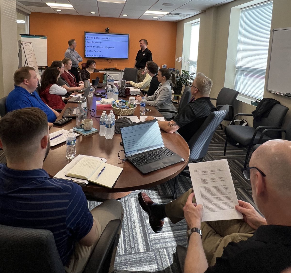 APHfortheBlind's tweet image. APHers from across the U.S. came together for a Monarch training to prep for conference season. Thanks @GStilson and William for getting us all familiar with this exciting new tech!