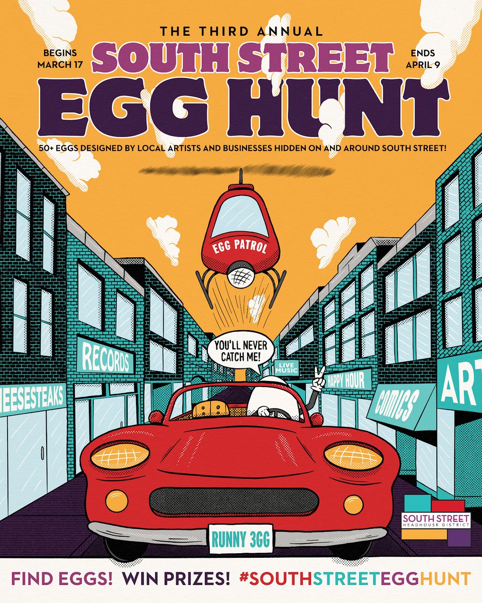 southstreetphl's tweet image. Spring FUN has SPRUNG and is making it's way to South Street! 🌷💛

🥚The South Street Egg Hunt is BACK! March 17th - April 9th, Every egg you find is a chance to win egg-cellent prizes! 🍳🥇

🐰 Hop on over to our 90th Annual Easter Promenade on Sunday, April 9th at 12:30pm!